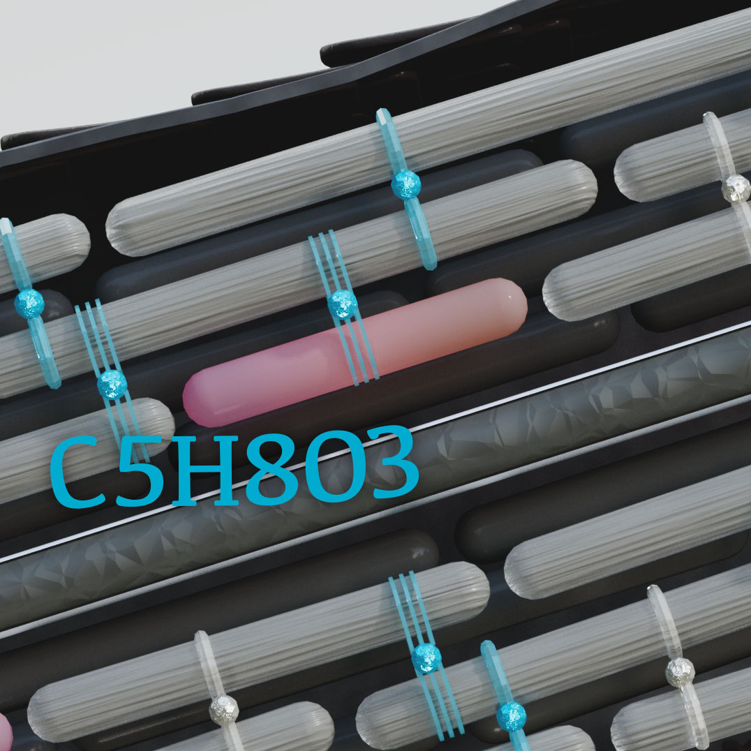 A 3D diagram explaining how the product works inside the hair shaft.